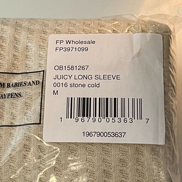 Free People Juicy Long Sleeve Top in Stone Cold - Size Small - Picture 3 of 3